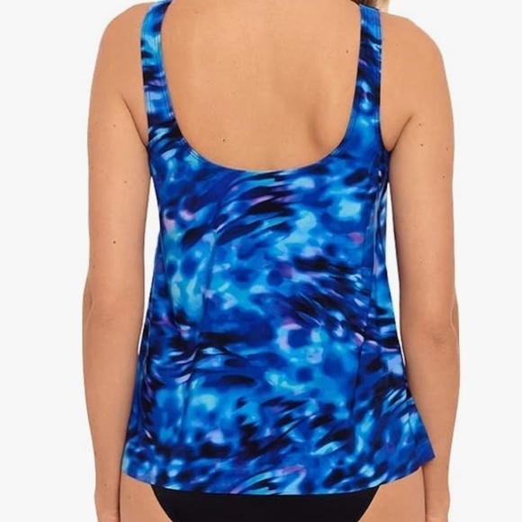 Miraclesuit Ursula 10DD Cups Tankini Layered Shaper Top Slimming Blue 6539427 - Picture 2 of 12